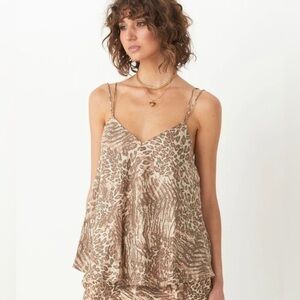 Spell & The Gypsy Ada Animal Print Linen Cami Tank Top